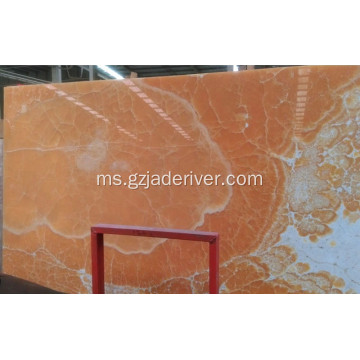 Warna Asli Onyx Stone Orange Jade Marble Slab